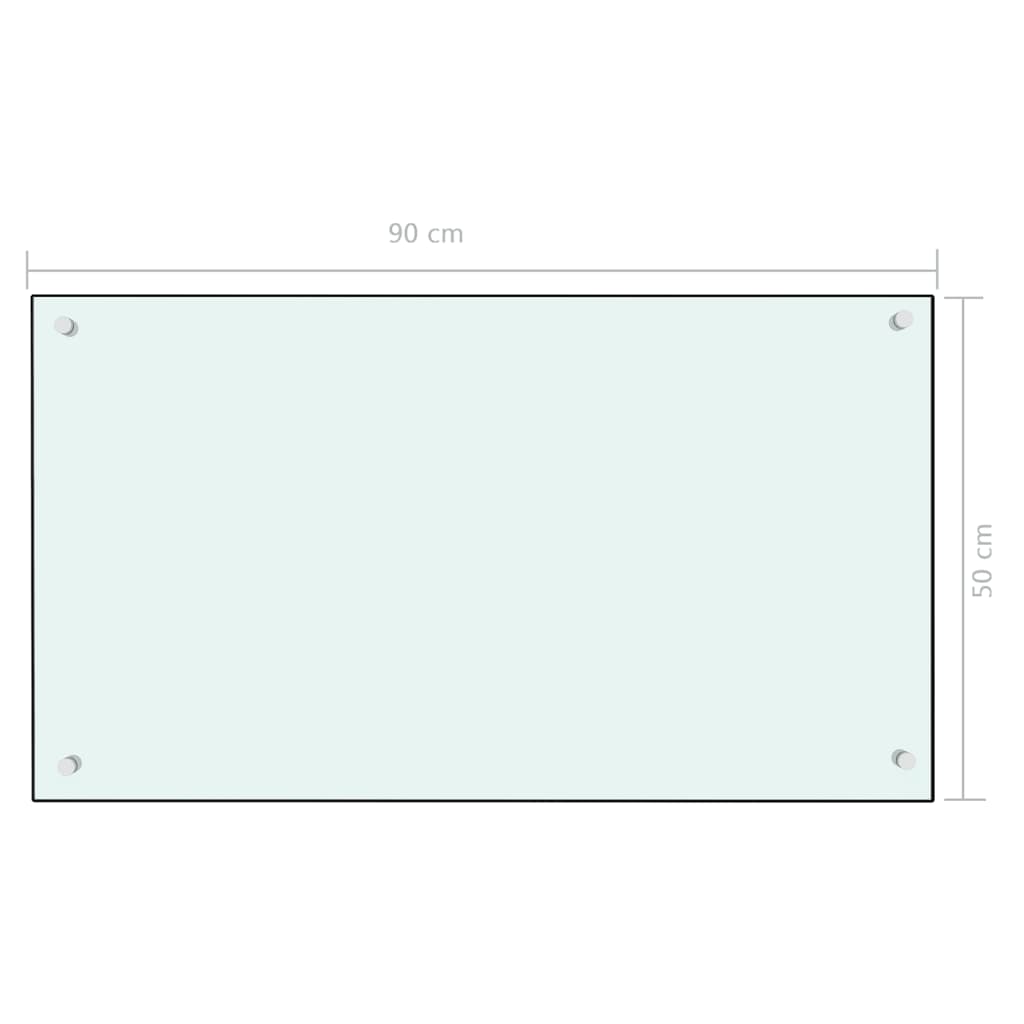 vidaXL Kuchyňský panel bílý 90 x 50 cm tvrzené sklo