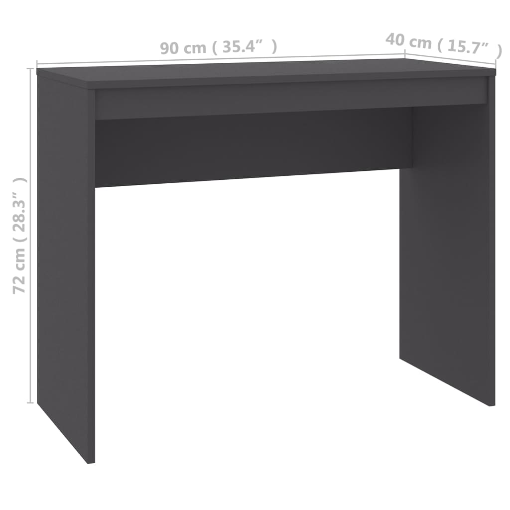 vidaXL Psací stůl šedý 90 x 40 x 72 cm kompozitní dřevo