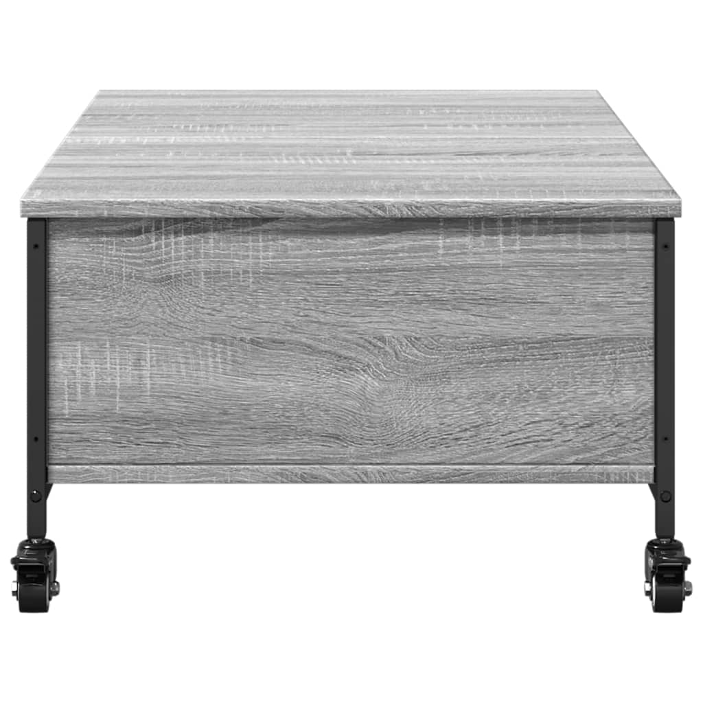 vidaXL Konferenční stolek na kolečkách šedý sonoma 91x55x34cm kompozit