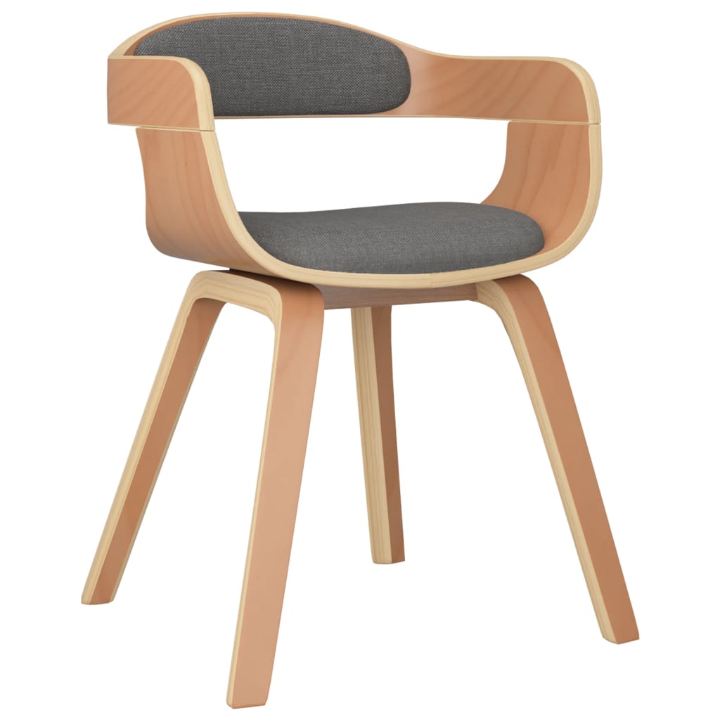 vidaXL Jídelní židle 2 ks světle šedé ohýbané dřevo a textil