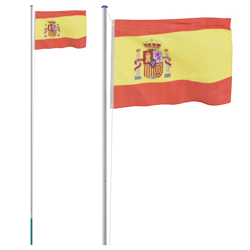 vidaXL Vlajka Španělska a stožár 6,23 m hliník