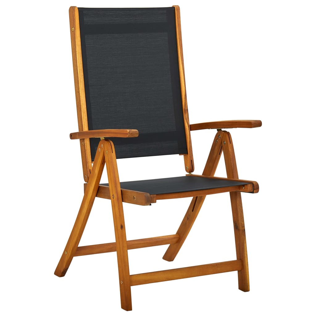 vidaXL Skládací zahradní židle 6 ks masivní akáciové dřevo a textilen