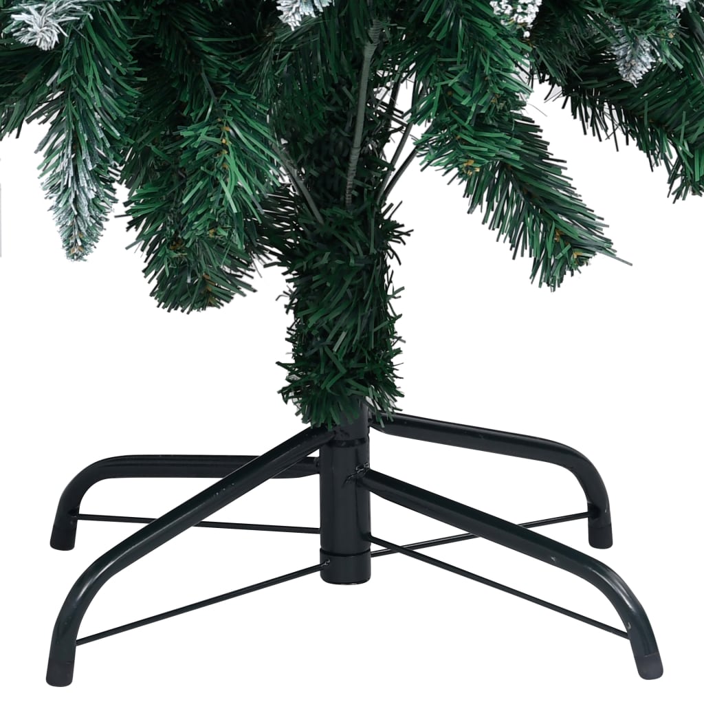 vidaXL Umělý vánoční stromek s LED a šiškami a bílým sněhem 180 cm