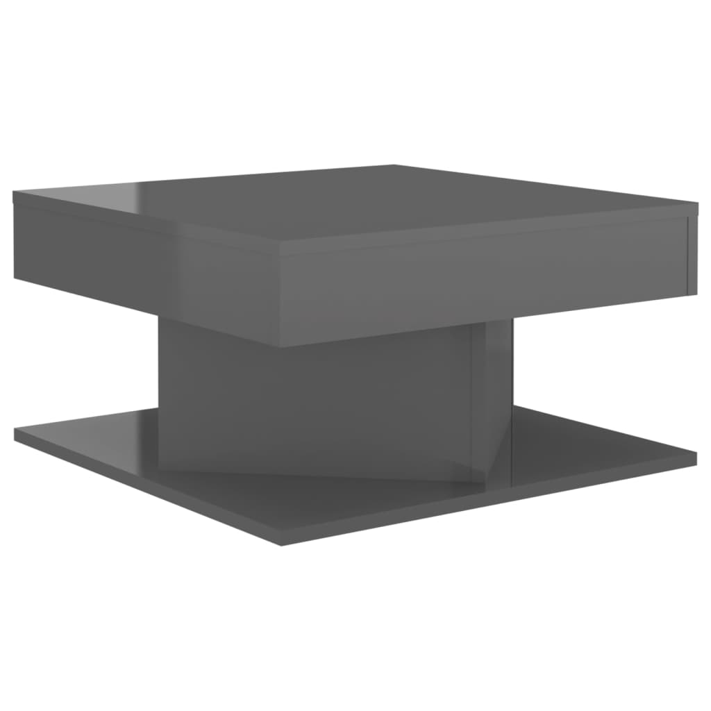 vidaXL Konferenční stolek šedý vysoký lesk 57x57x30 cm dřevotříska