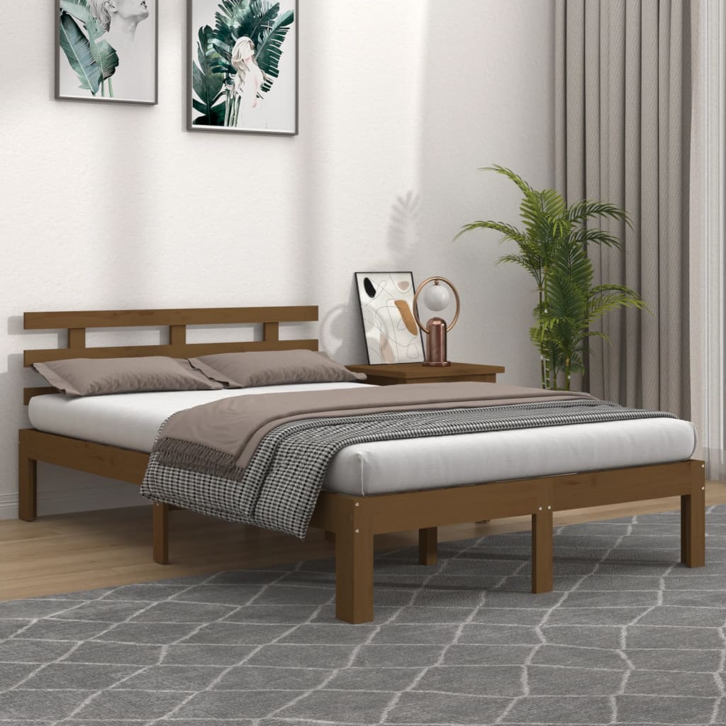 vidaXL Rám postele medově hnědý masivní dřevo 200 x 200 cm