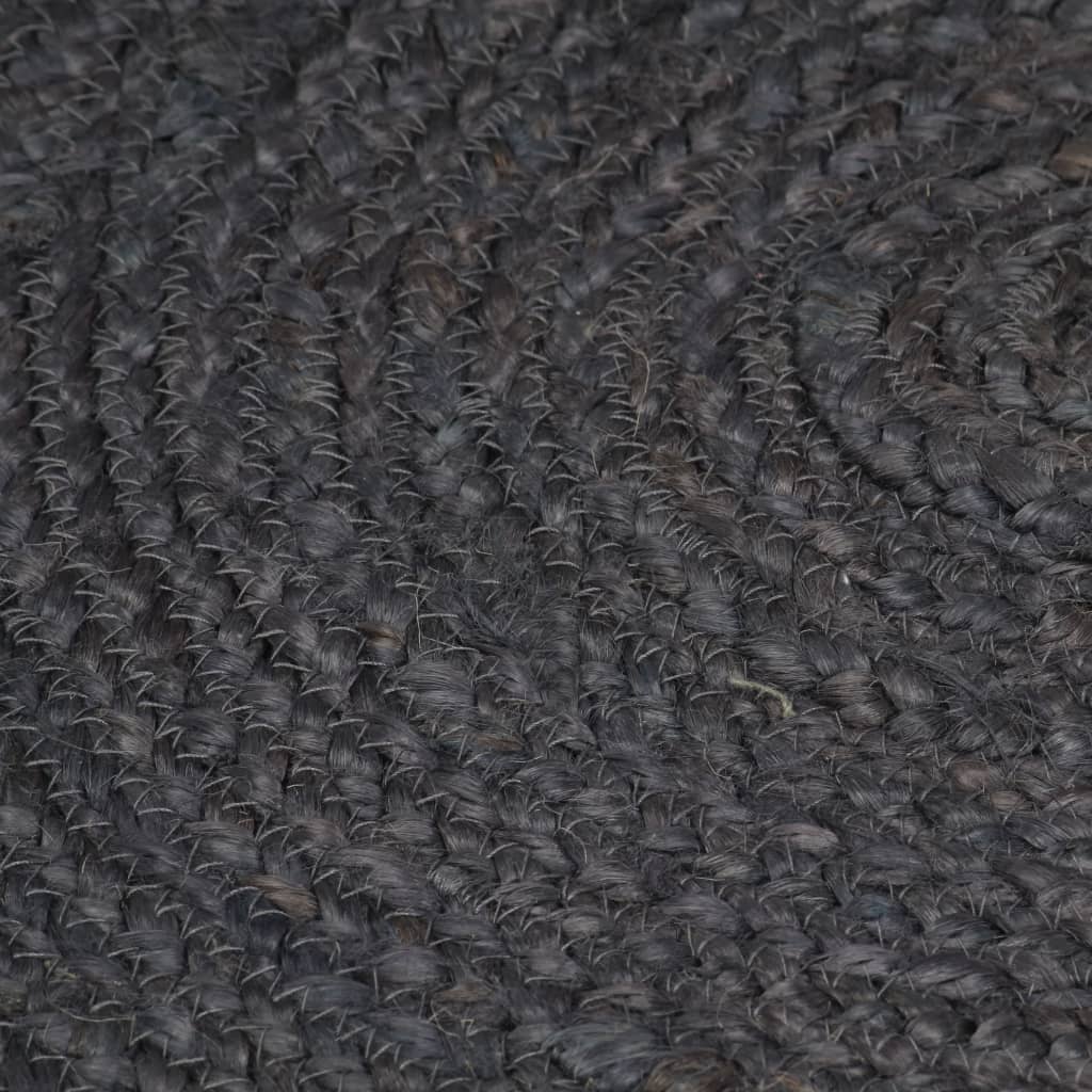 vidaXL Ručně vyrobený koberec juta kulatý 240 cm tmavě šedý