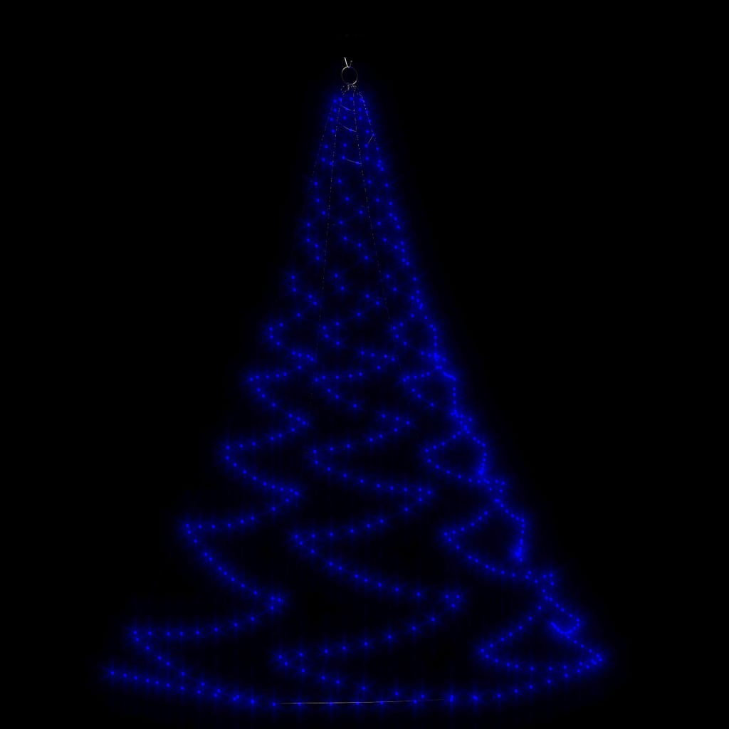vidaXL Nástěnný stromek s kovovým hákem 260 modrých LED 3 m