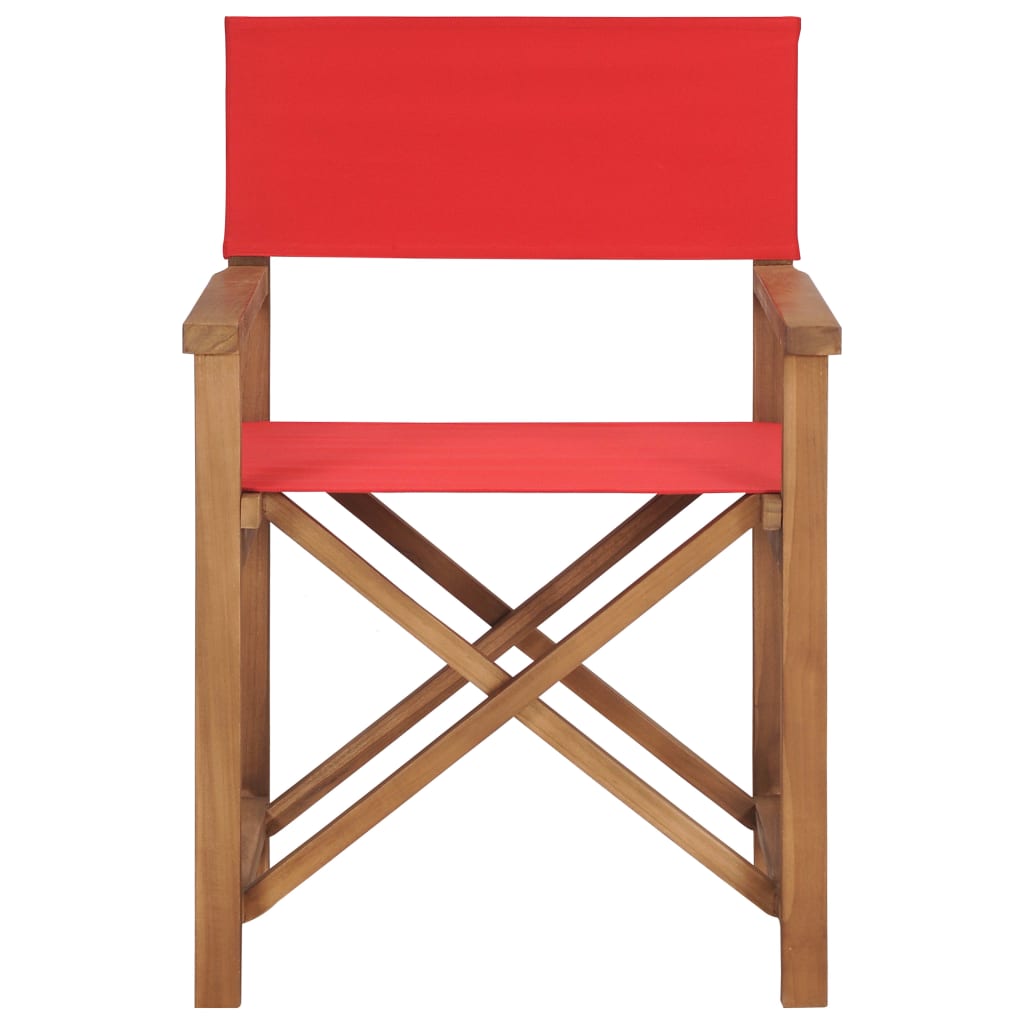 vidaXL Režisérské židle 2 ks masivní teakové dřevo červené