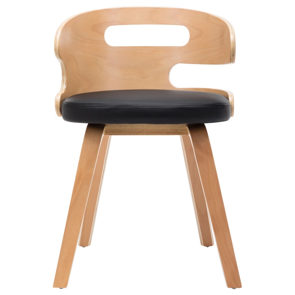 vidaXL Jídelní židle 2 ks černé ohýbané dřevo a umělá kůže