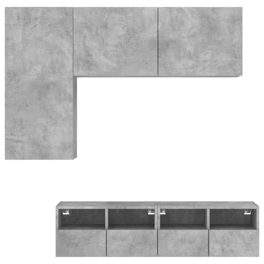 vidaXL 4dílná obývací stěna betonově šedá kompozitní dřevo