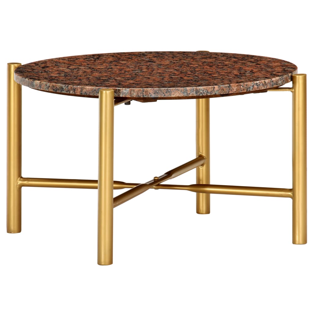 vidaXL Konferenční stolek hnědý 60x60x35 cm pravý kámen mramorový vzor