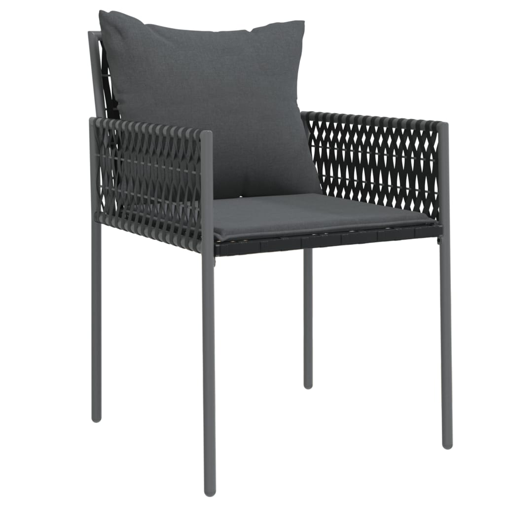 vidaXL Zahradní židle s poduškami 4 ks černé 54 x 61 x 83 cm polyratan