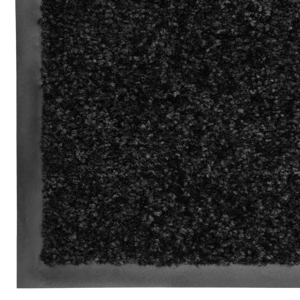 vidaXL Rohožka pratelná černá 90 x 120 cm