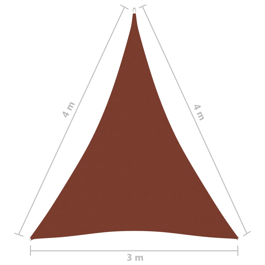 vidaXL Stínící plachta oxfordská látka trojúhelníková 3x4x4 m cihlová