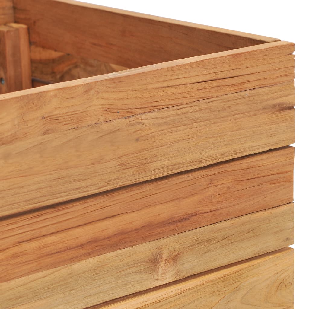 vidaXL Vyvýšený záhon 50 x 40 x 38 cm masivní teakové dřevo a ocel
