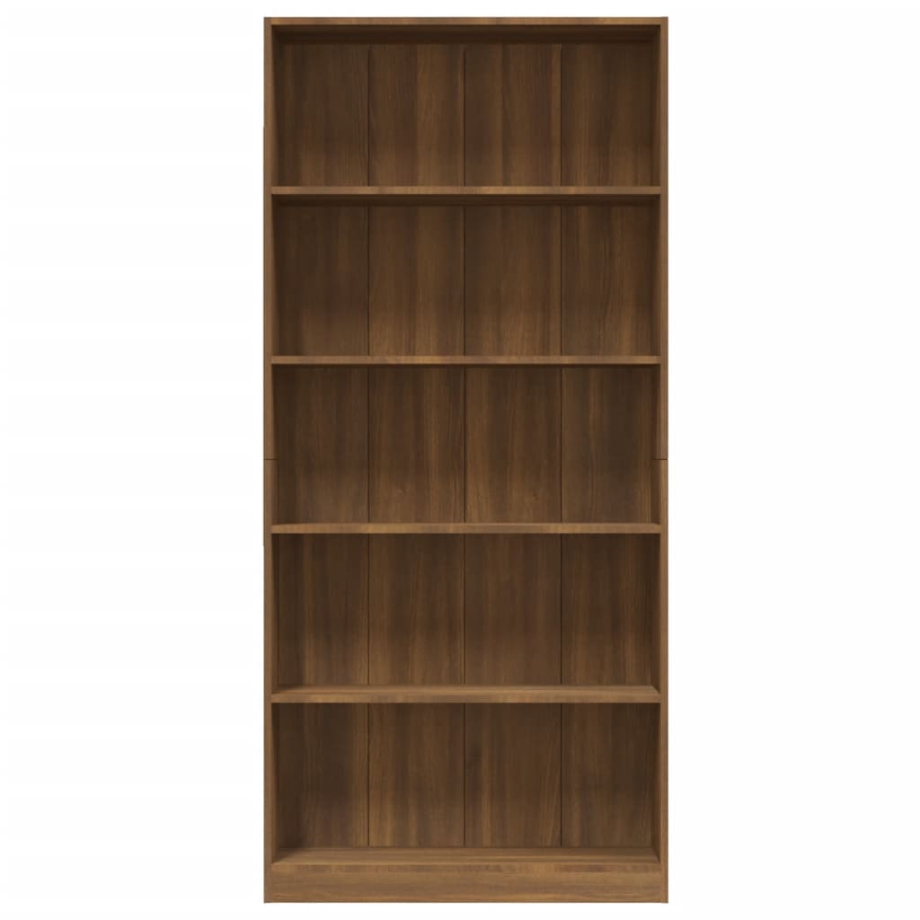 vidaXL 5patrová knihovna hnědý dub 80 x 24 x 175 cm kompozitní dřevo