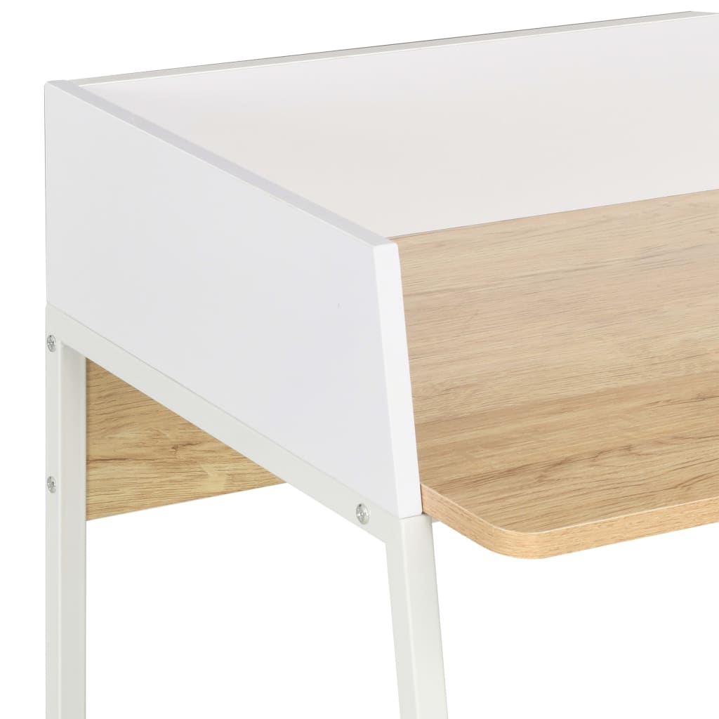 vidaXL Psací stůl bílý a dubový odstín 90 x 60 x 88 cm