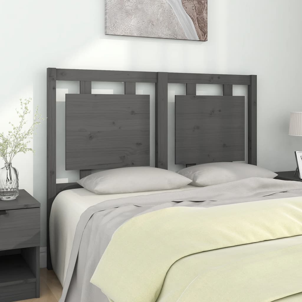 vidaXL Čelo postele šedé 125,5 x 4 x 100 cm masivní borovice
