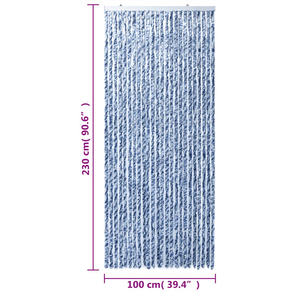 vidaXL Závěs proti hmyzu modrý a bílý 100 x 230 cm žinylka