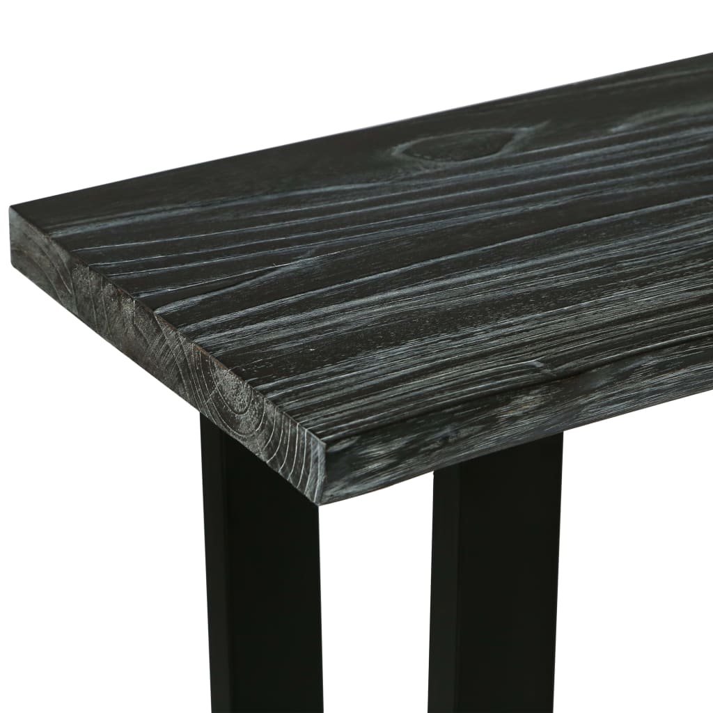 vidaXL Konzolový stolek z masivního dřeva mindi 110 x 35 x 75 cm šedý