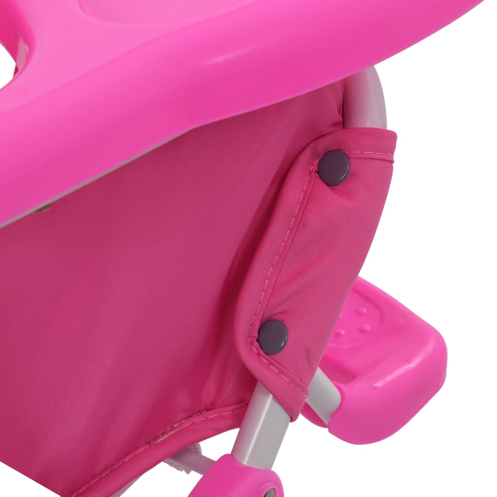 vidaXL Dětská jídelní židlička růžovo-bílá
