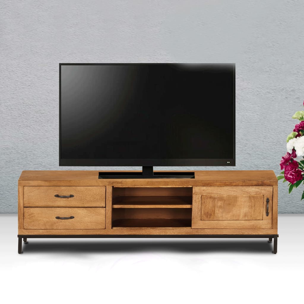 vidaXL TV stolek z masivního mangovníkového dřeva 140 x 30 x 40 cm