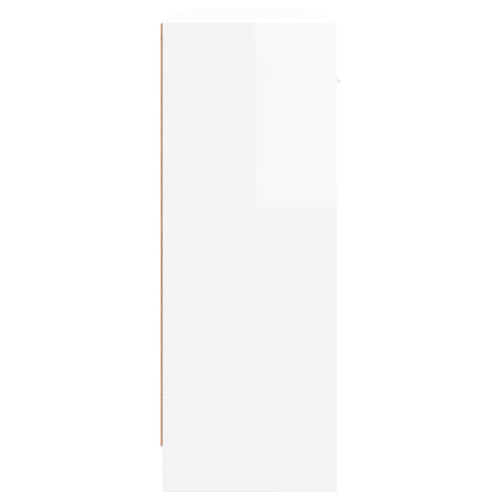 vidaXL Příborník bílý s vysokým leskem 91x28x75 cm kompozitní dřevo