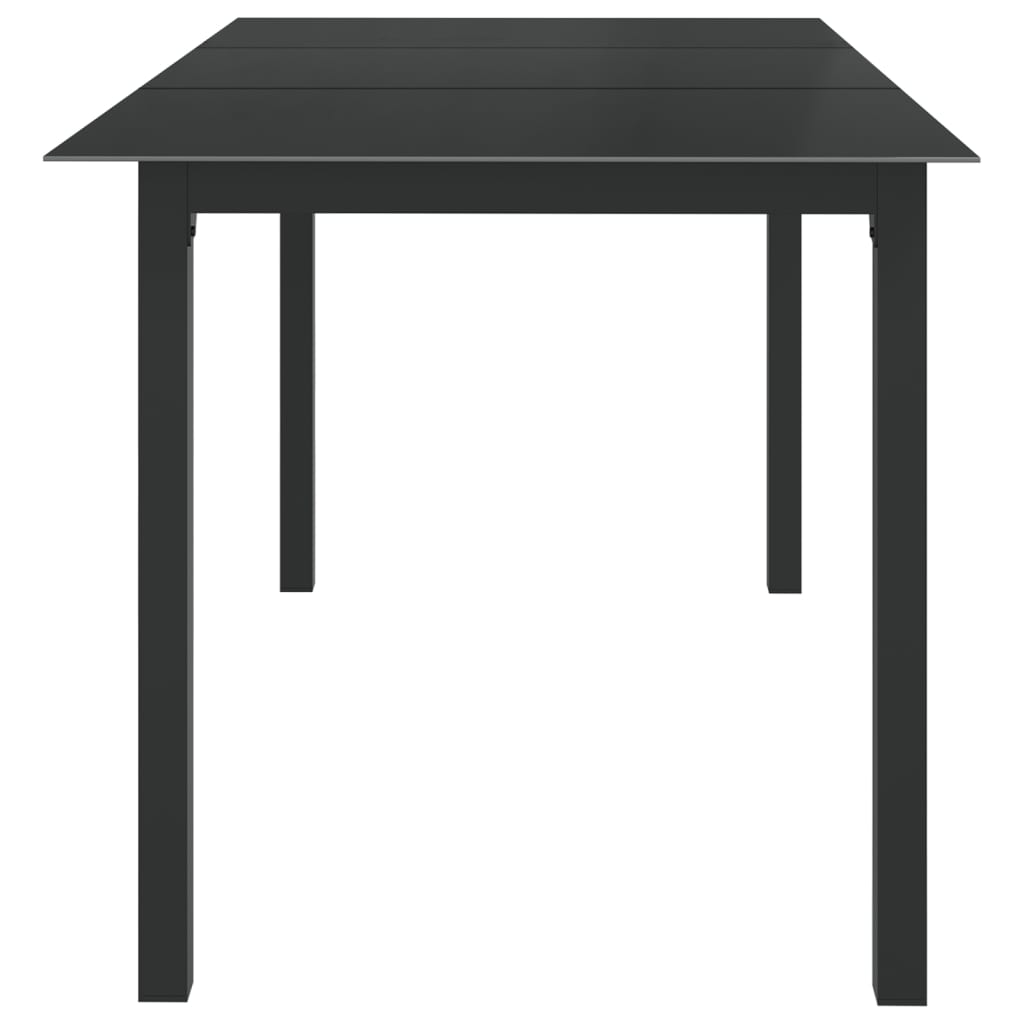 vidaXL Zahradní stůl černý 150 x 90 x 74 cm hliník a sklo