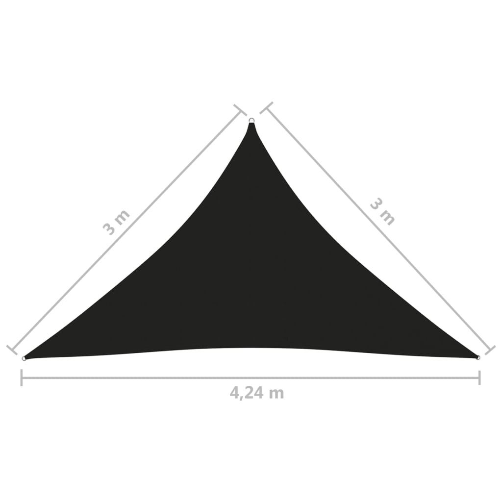 vidaXL Stínící plachta oxfordská látka trojúhelník 3x3x4,24 m černá