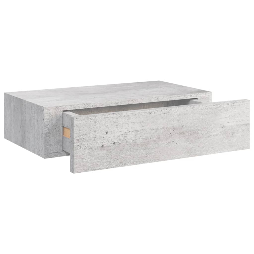 vidaXL Nástěnné police se zásuvkou 2 ks betonově šedé 40x23,5x10cm MDF