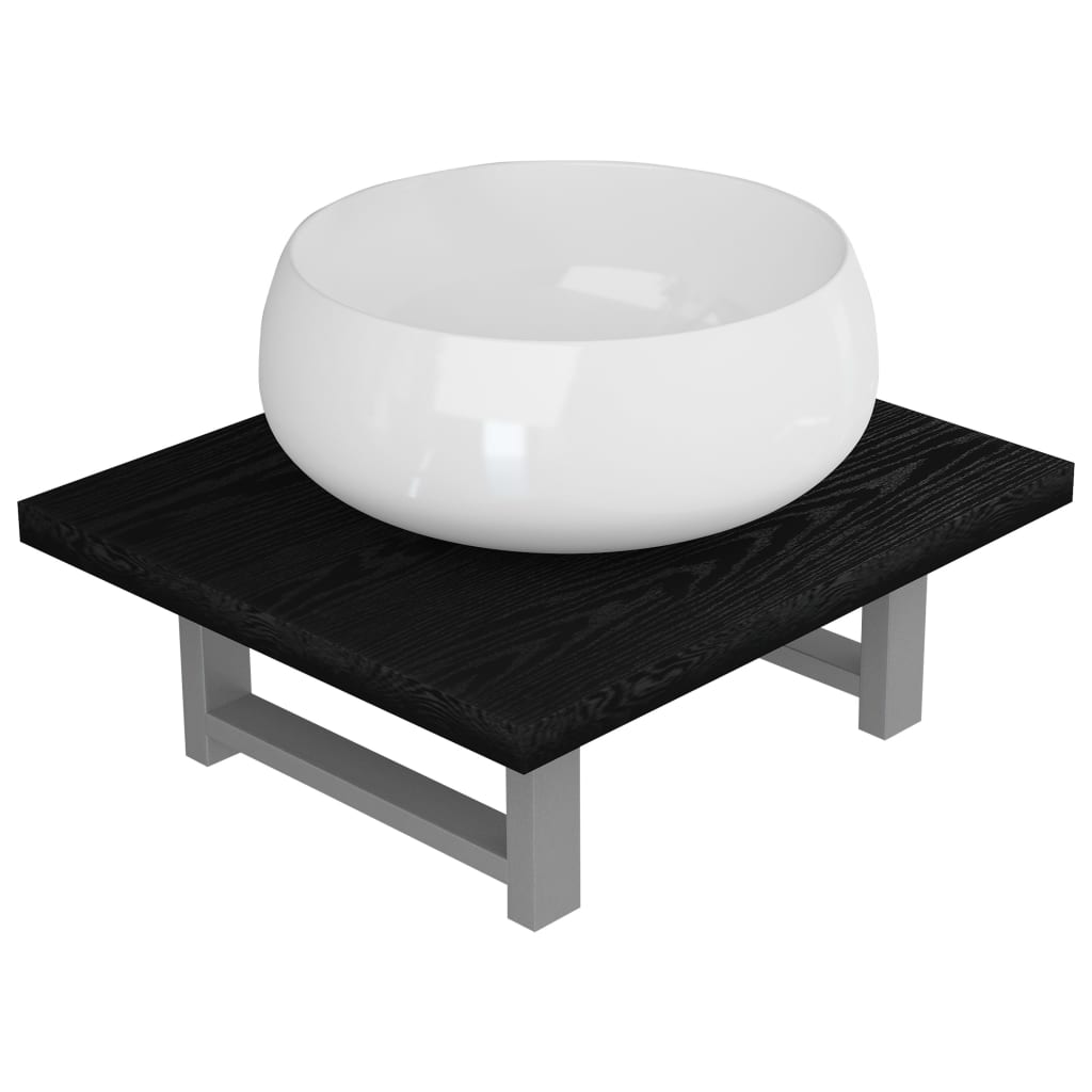 vidaXL 2dílný set koupelnového nábytku keramika černý