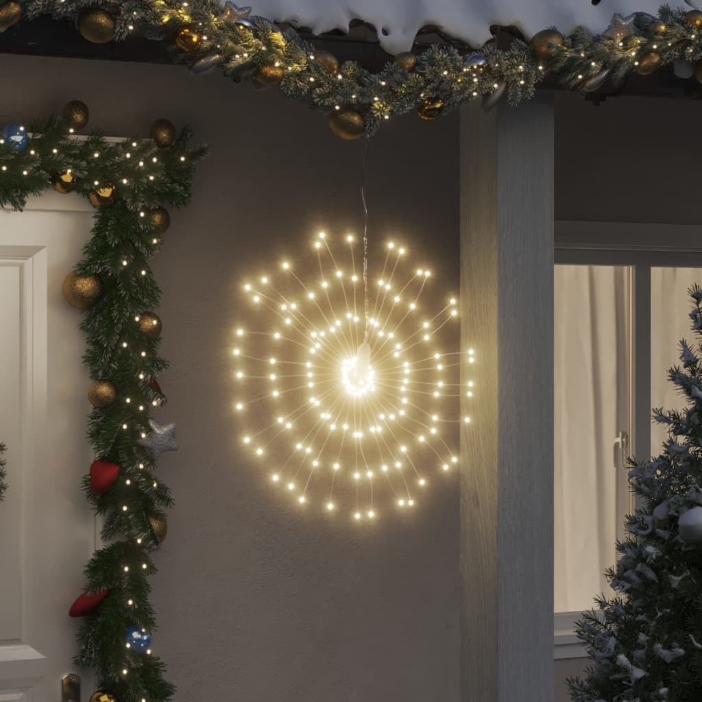 vidaXL Vánoční hvězdicová světla 8 ks 140 teple bílých LED diod 17 cm