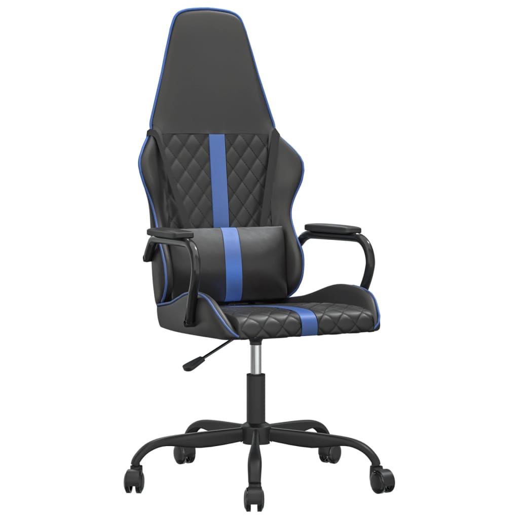 vidaXL Masážní herní židle modrá a černá umělá kůže