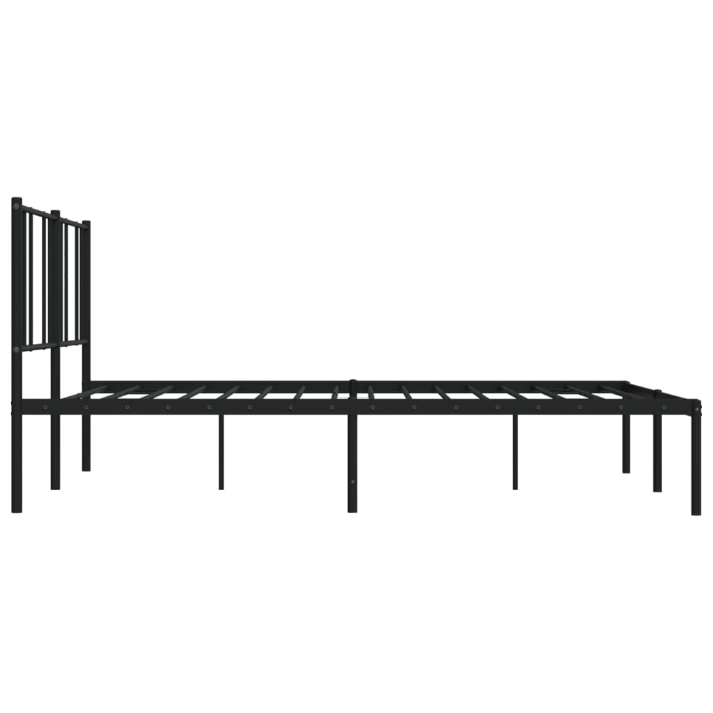 vidaXL Kovový rám postele s čelem černý 180 x 200 cm