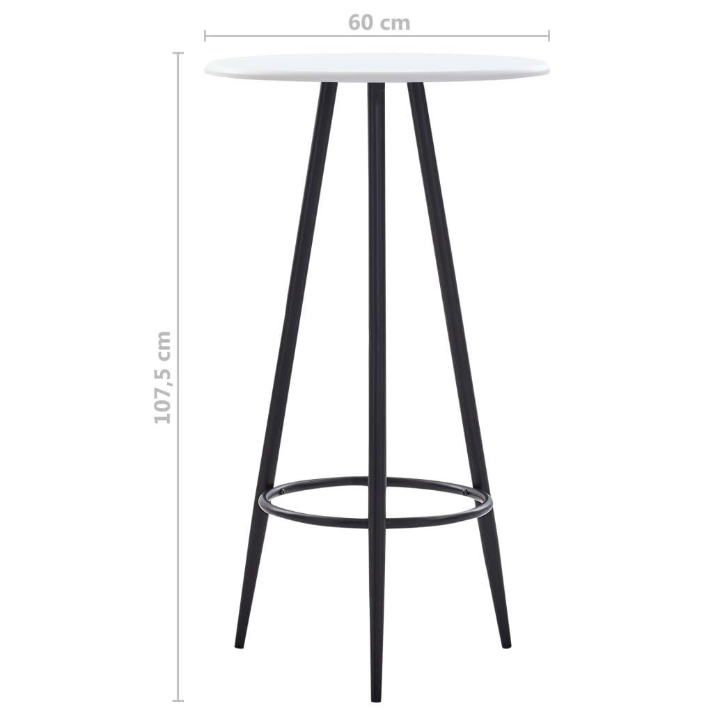 vidaXL Barový stůl bílý 60 x 107,5 cm MDF