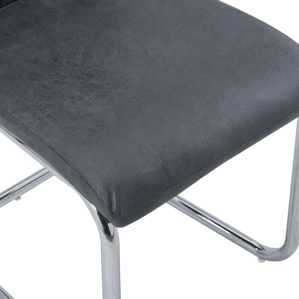 vidaXL Konzolové jídelní židle 2 ks šedé umělá semišová kůže