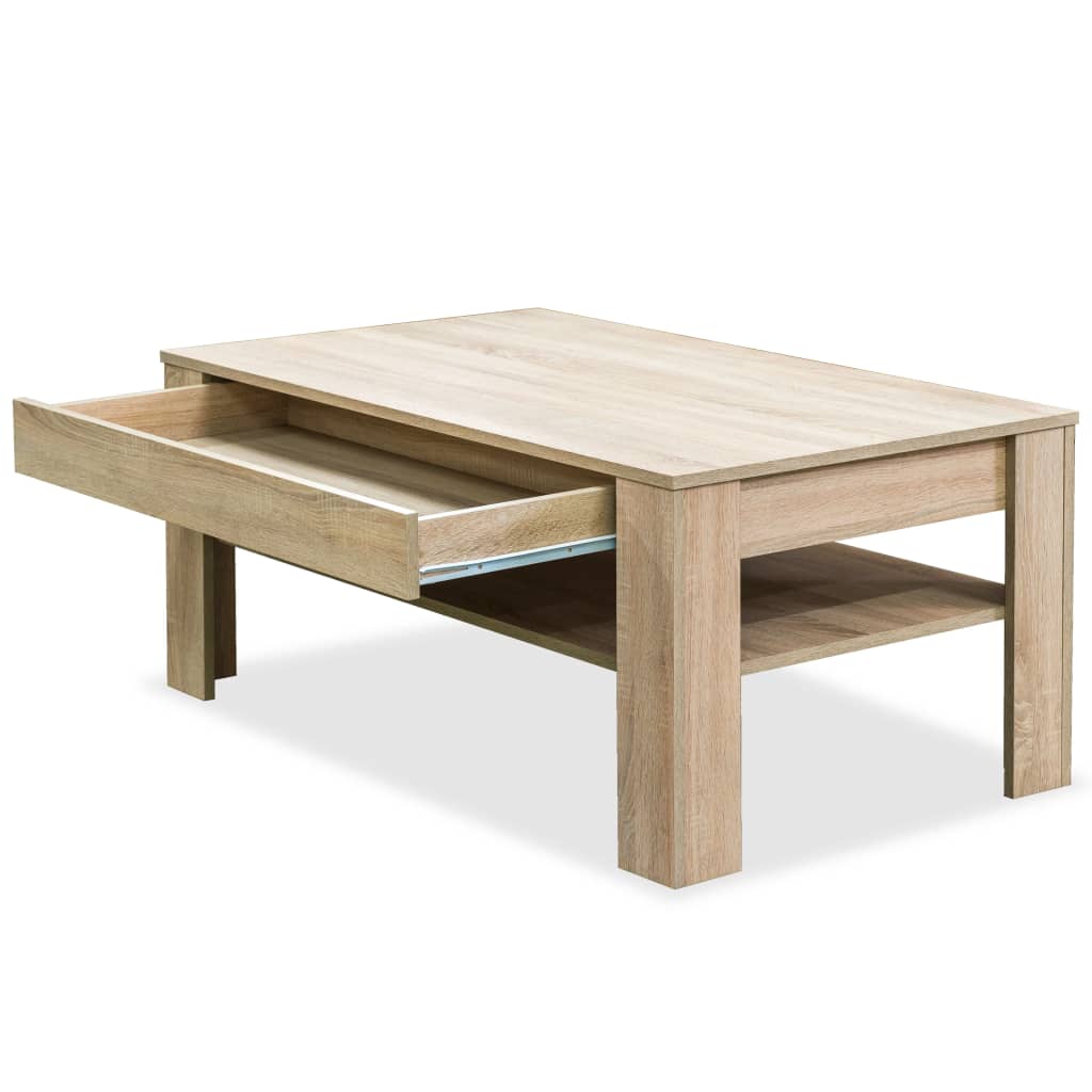 vidaXL Konferenční stolek dřevotříska 110x65x48 cm dub