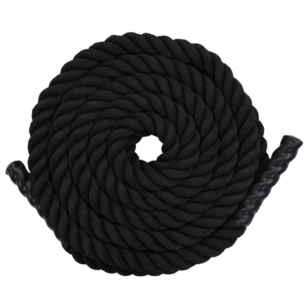 vidaXL Posilovací lano 12 m polyester černé