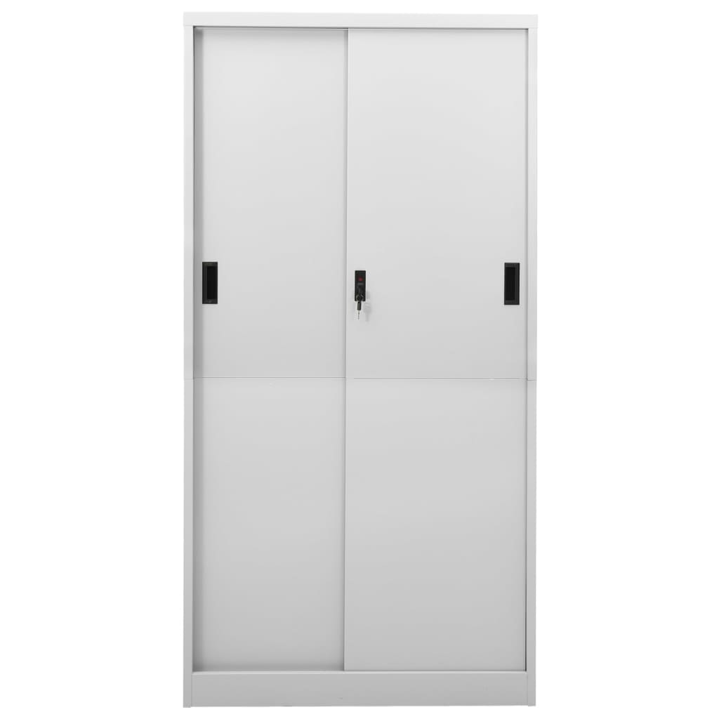 vidaXL Kancelářská skříň posuvné dveře světle šedá 90x40x180 cm ocel
