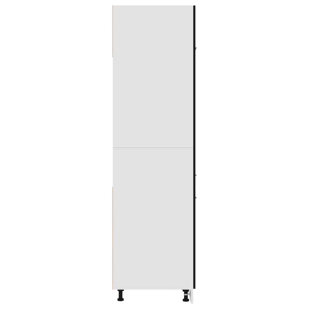 vidaXL Skříň pro vestavnou lednici černá 60 x 57 x 207 cm dřevotříska