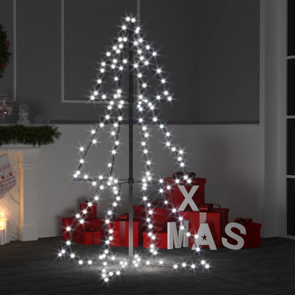 vidaXL Vánoční stromek kužel 160 LED diod dovnitř i ven 78 x 120 cm