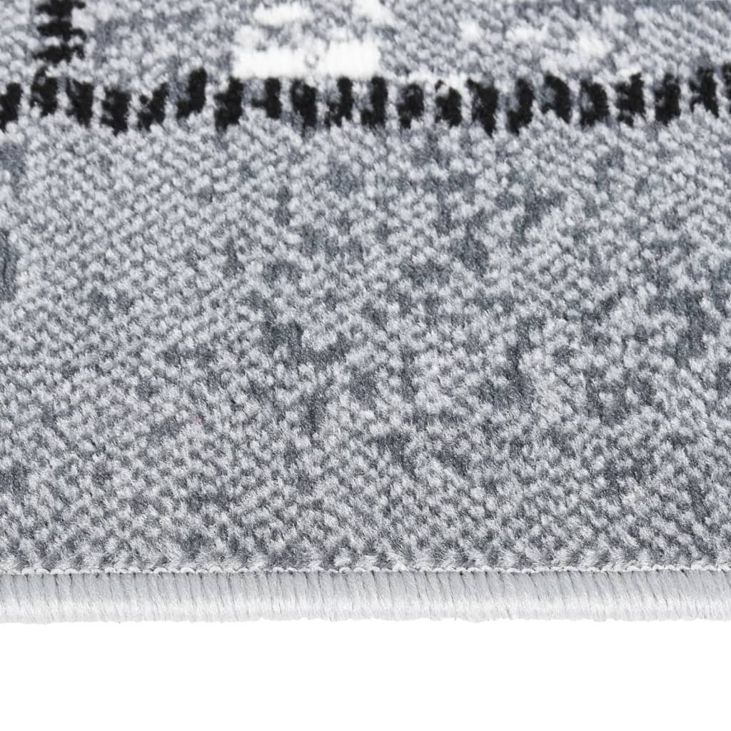 vidaXL Běhoun BCF šedý s kostkovaným vzorem 100 x 350 cm
