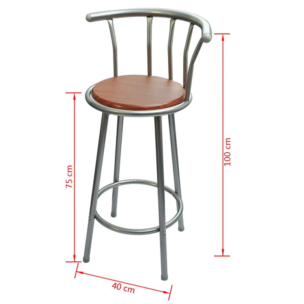 Barový / disco / jídelní / snídaňový set, stůl a židle s ocelovými rámy