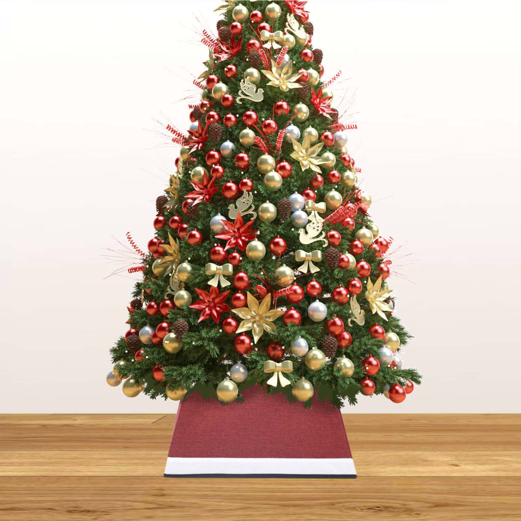 vidaXL Podložka pod vánoční stromek červená a bílá 48 x 48 x 25 cm