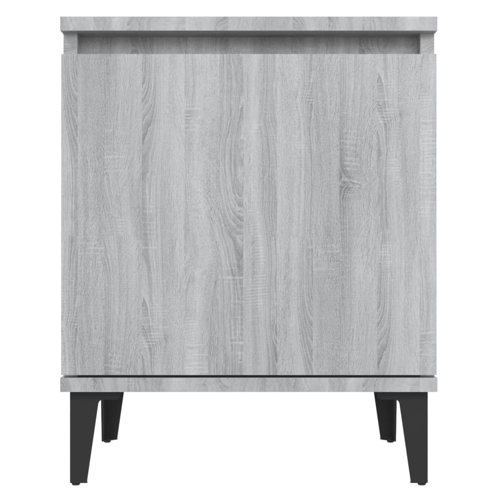 vidaXL Noční stolek s kovovými nohami šedý sonoma 40 x 30 x 50 cm
