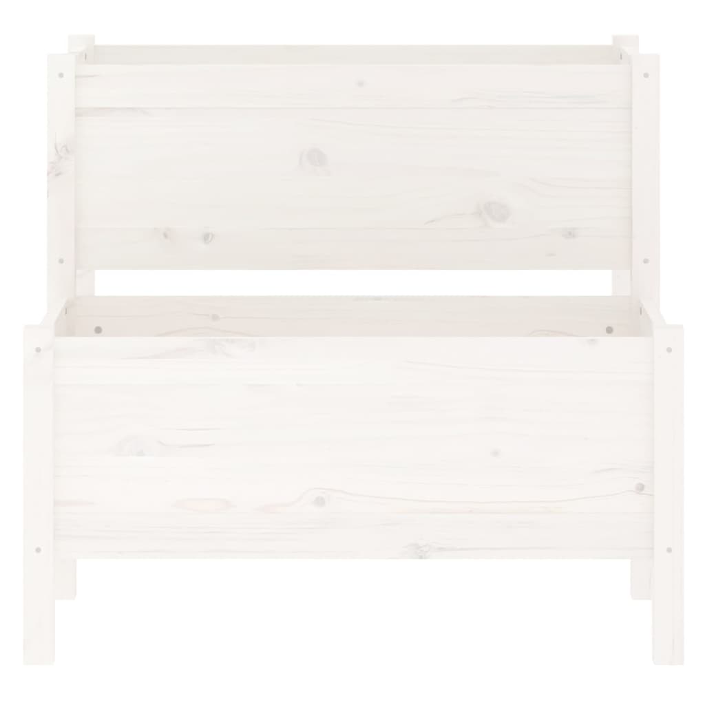 vidaXL Truhlík bílý 84,5 x 84 x 75 cm masivní borové dřevo