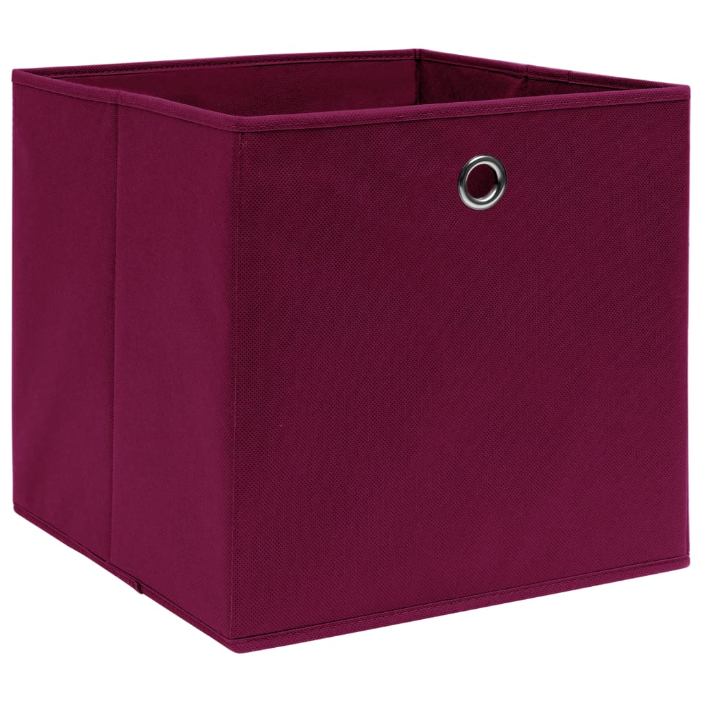 vidaXL Úložné boxy 4 ks netkaná textilie 28 x 28 x 28 cm tmavě červené