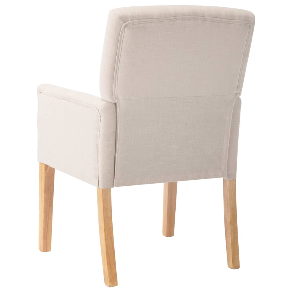vidaXL Jídelní židle s područkami 6 ks béžové textil