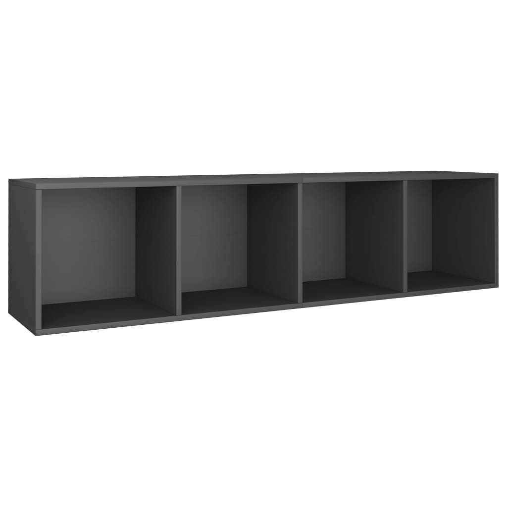 vidaXL Knihovna/TV skříň šedá 36 x 30 x 143 cm dřevotříska