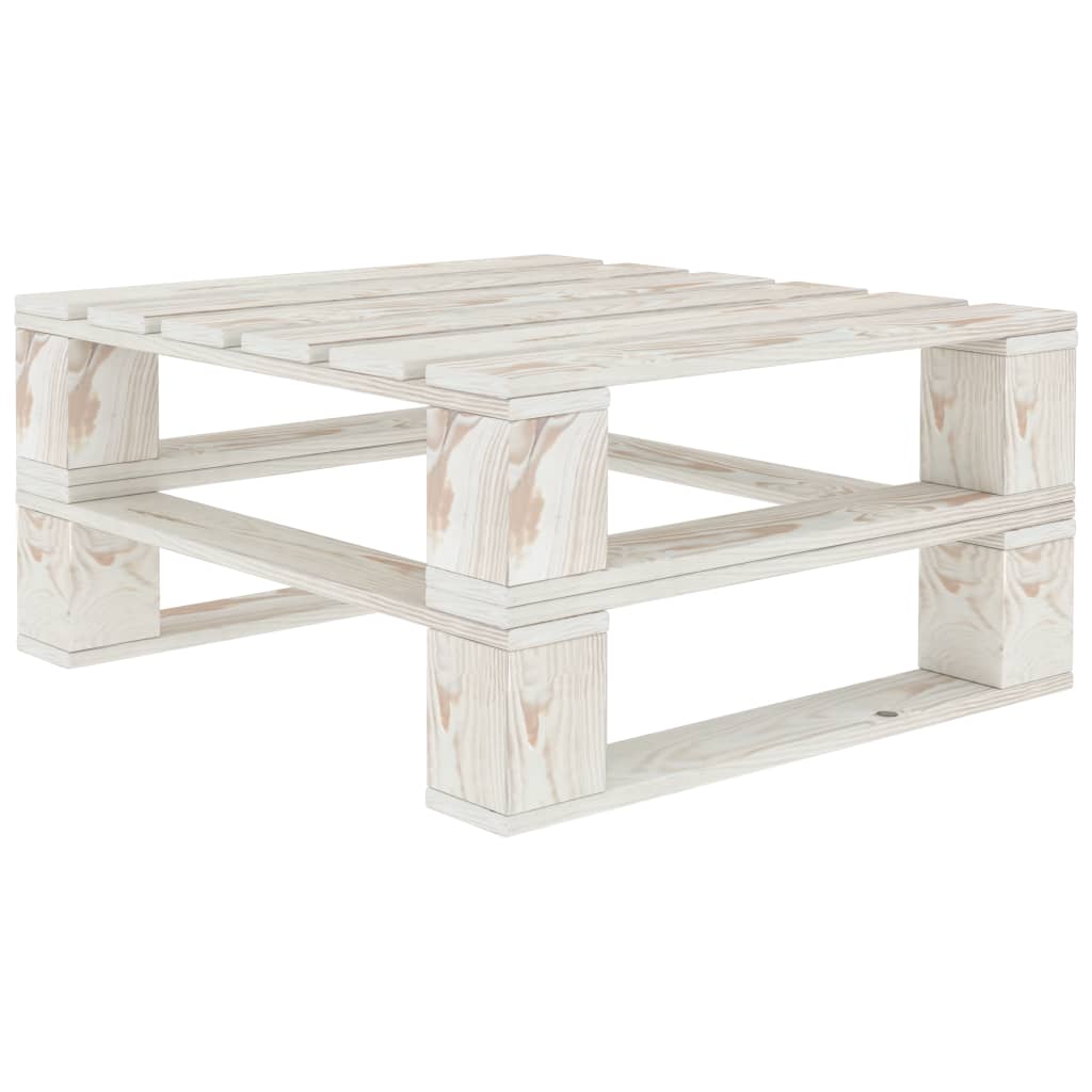 vidaXL Zahradní stolek z palet bílý dřevo